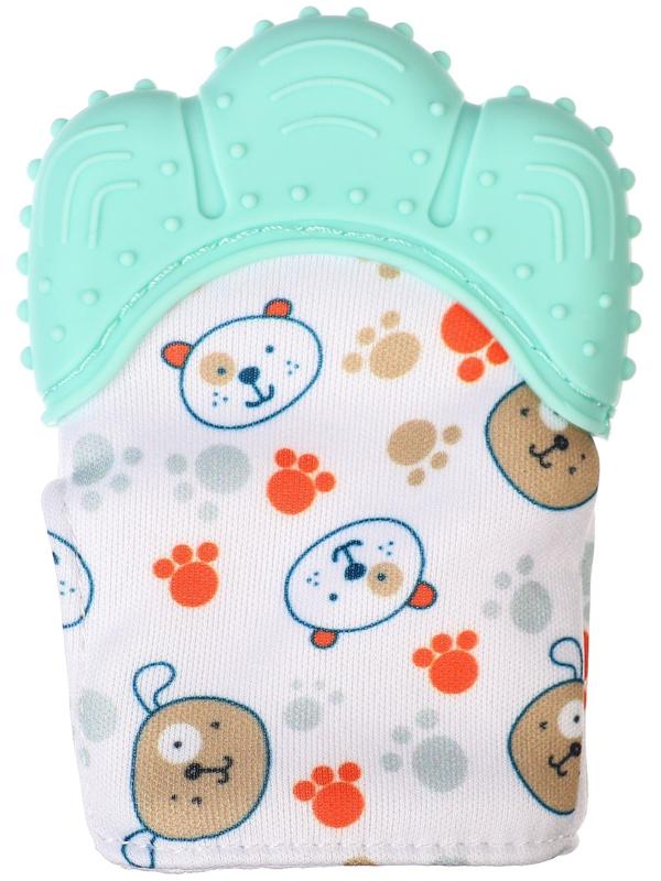 Прорезыватель-рукавичка «Собачки», цвет мятный, Крошка Я