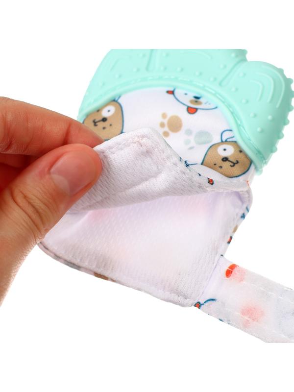 Прорезыватель-рукавичка «Собачки», цвет мятный, Крошка Я