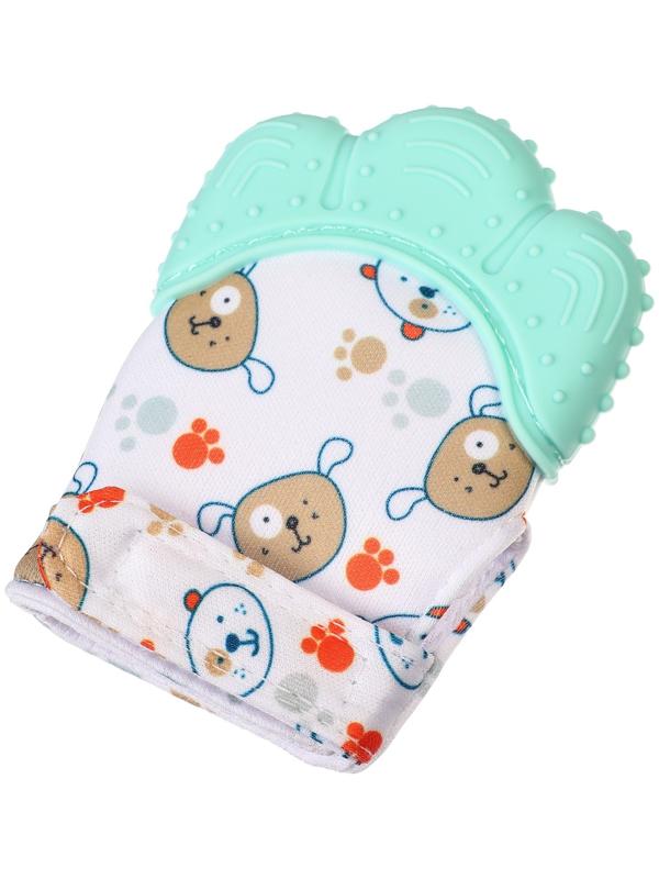 Прорезыватель-рукавичка «Собачки», цвет мятный, Крошка Я