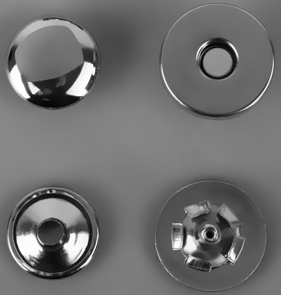 Кнопки установочные, магнитные, d = 14 мм, 10 шт, цвет серебряный