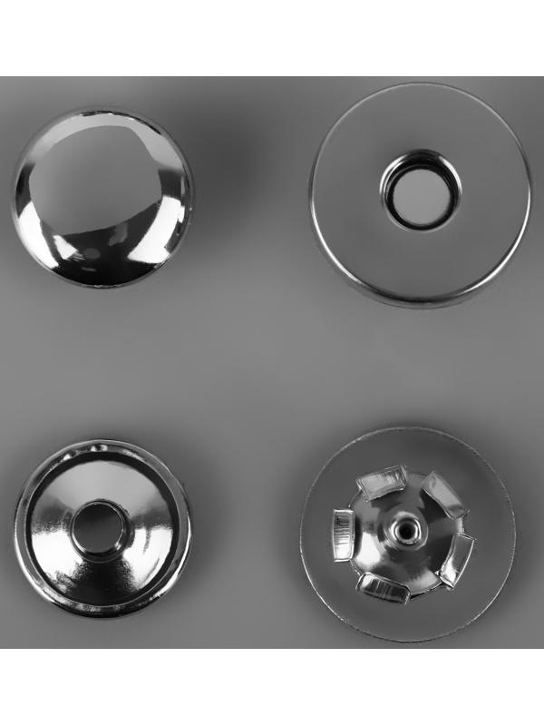 Кнопки установочные, магнитные, d = 14 мм, 10 шт, цвет серебряный