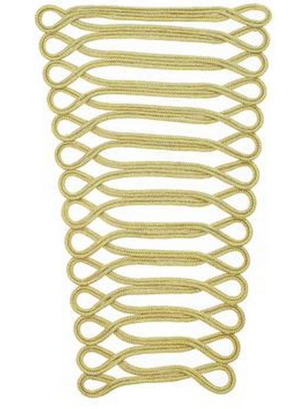 Плетеное украшение на грудь гусара, 29х17х11 см, желтое золото