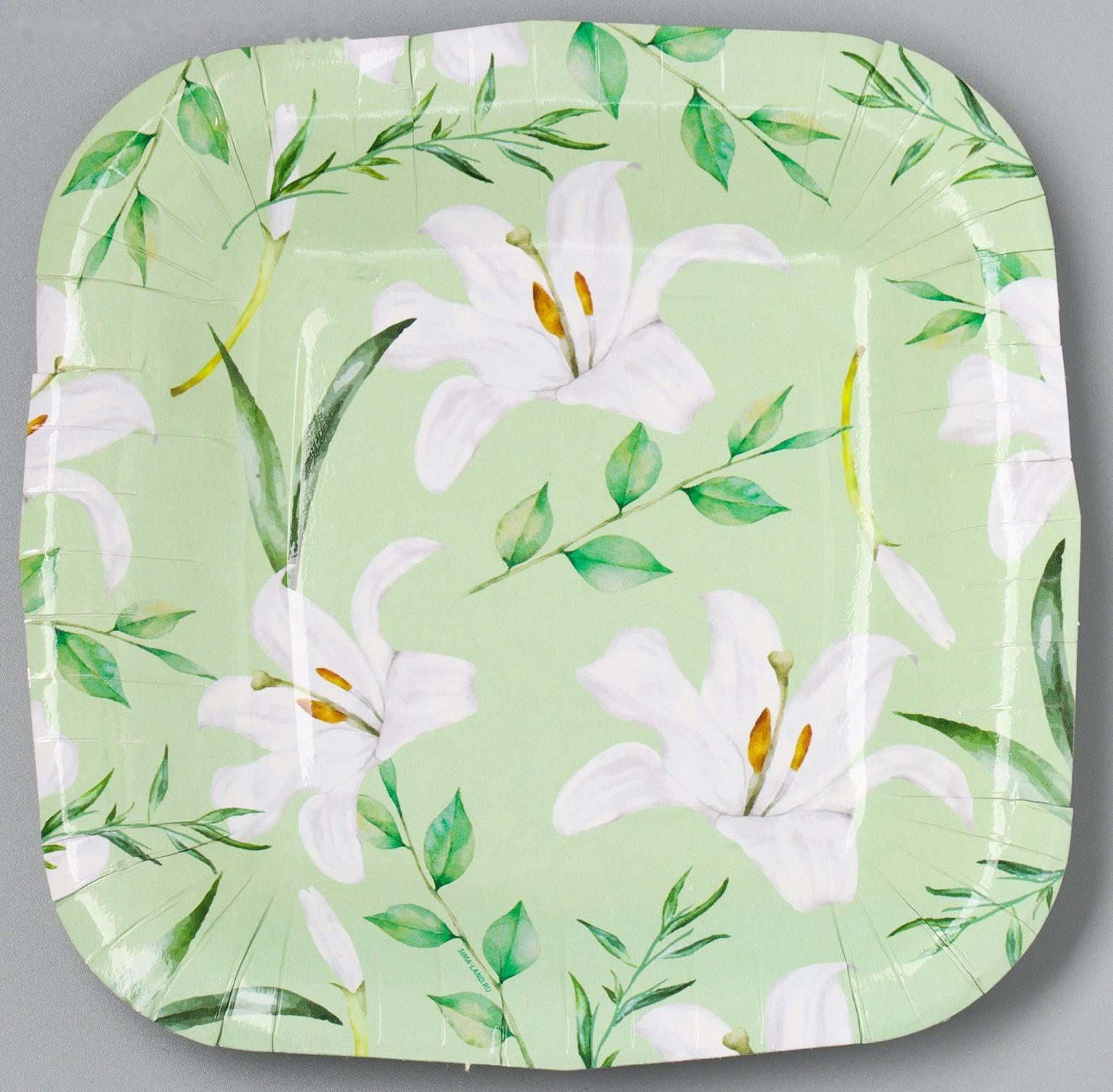 Тарелка бумажная квадратная 