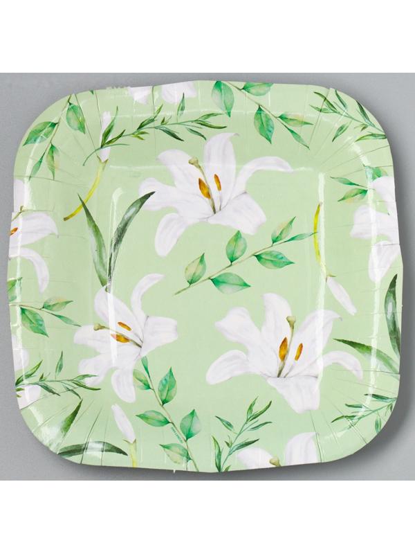 Тарелка бумажная квадратная 