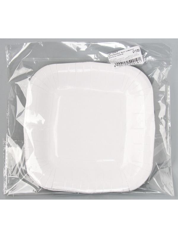 Тарелка бумажная квадратная 