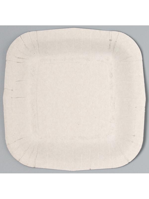 Тарелка бумажная квадратная, голубая,квадратная, 16,5х16,5 см