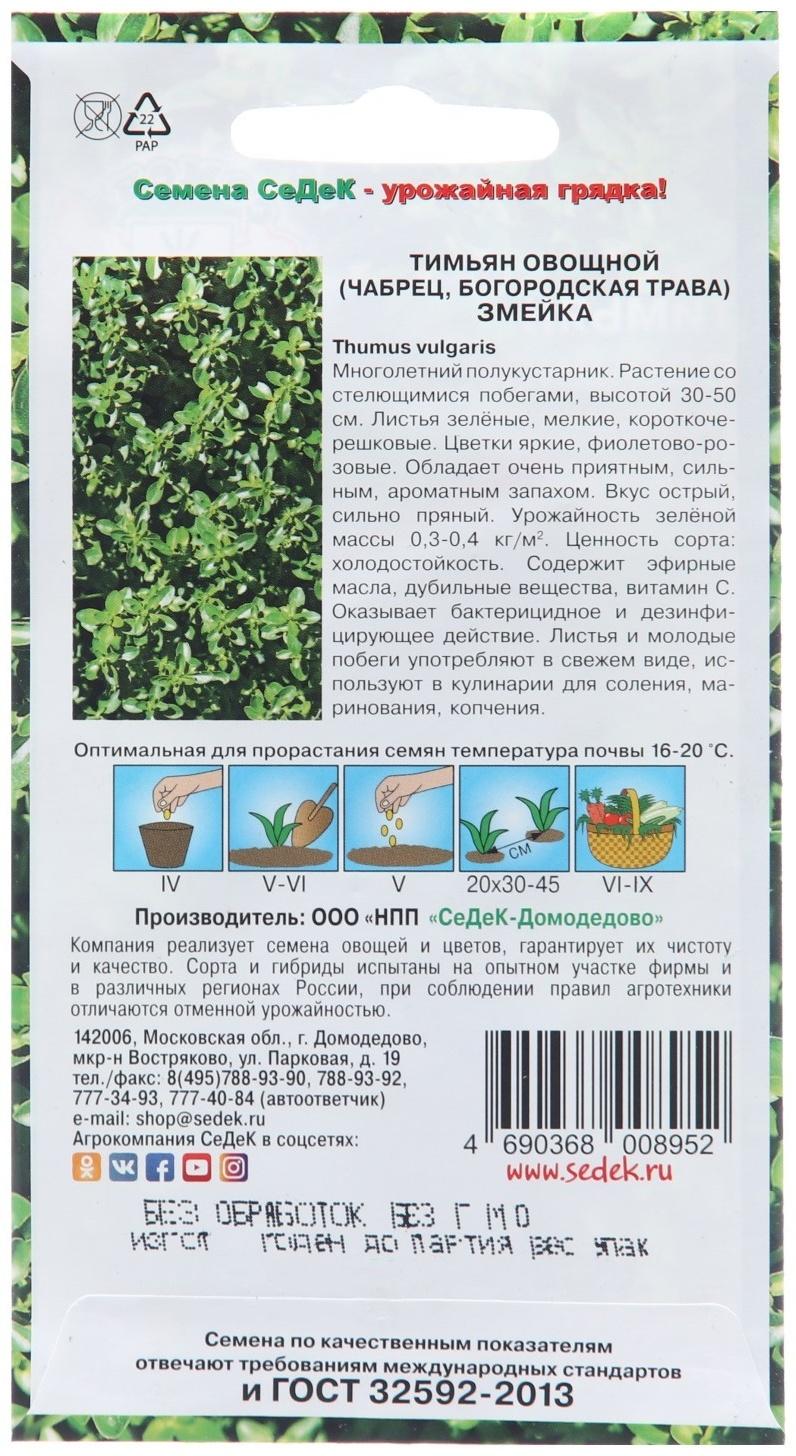 Семена Тимьян 