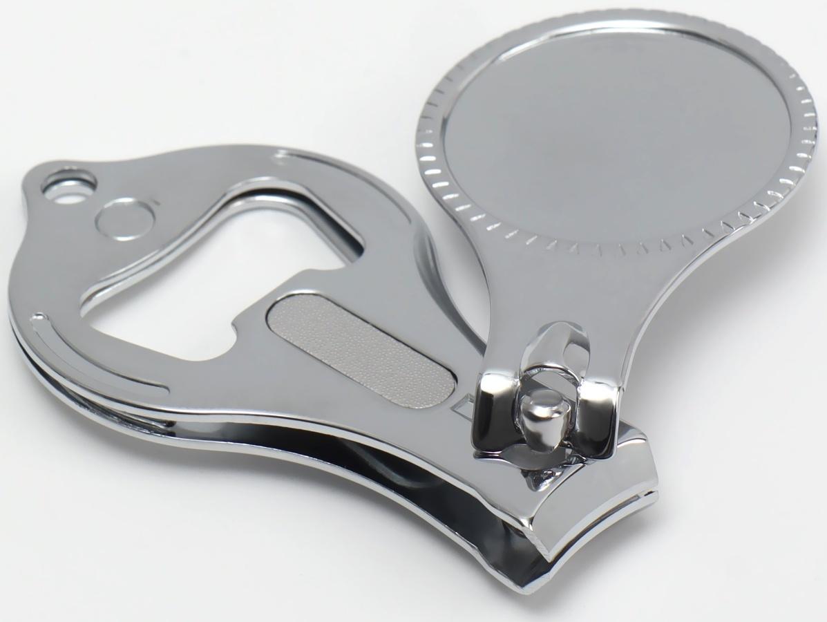 Кусачки-книпсер маникюрные, с пилкой, с открывашкой, 6 см, фасовка 12 шт, цвет серебристый
