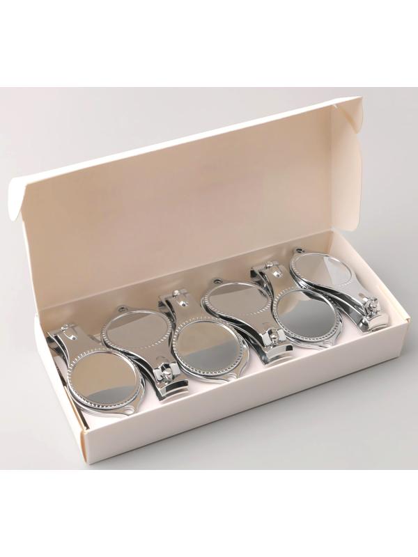 Кусачки-книпсер маникюрные, с пилкой, с открывашкой, 6 см, фасовка 12 шт, цвет серебристый