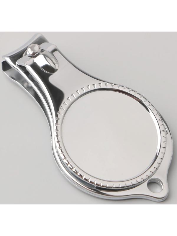 Кусачки-книпсер маникюрные, с пилкой, с открывашкой, 6 см, фасовка 12 шт, цвет серебристый