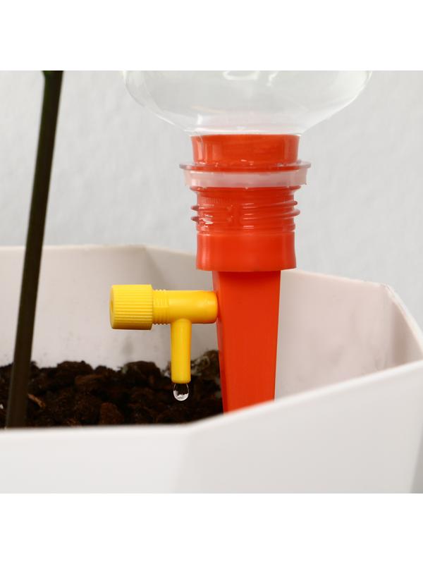 Автополив для комнатных растений Greengo под бутылку, регулируемый, с краном, из пластика, высота 15 см, МИКС