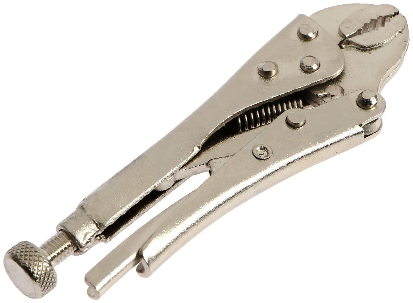 Зажим ручной ТУНДРА, полукруглый захват, с фиксатором, 105 мм