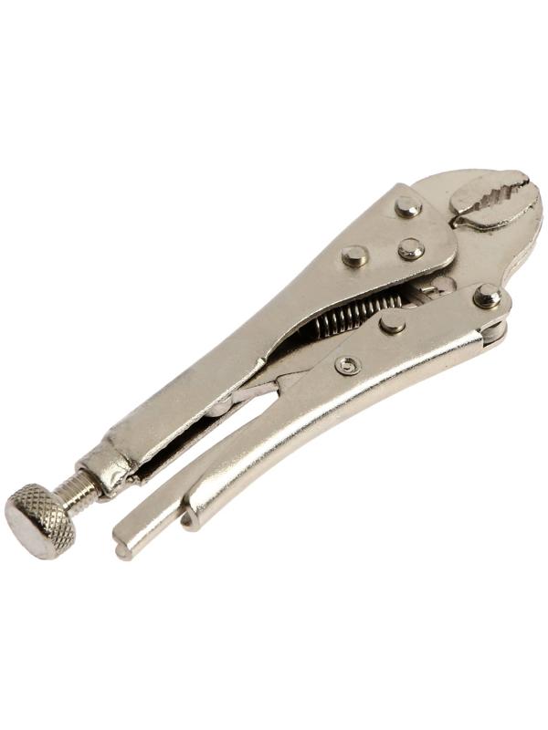 Зажим ручной ТУНДРА, полукруглый захват, с фиксатором, 105 мм