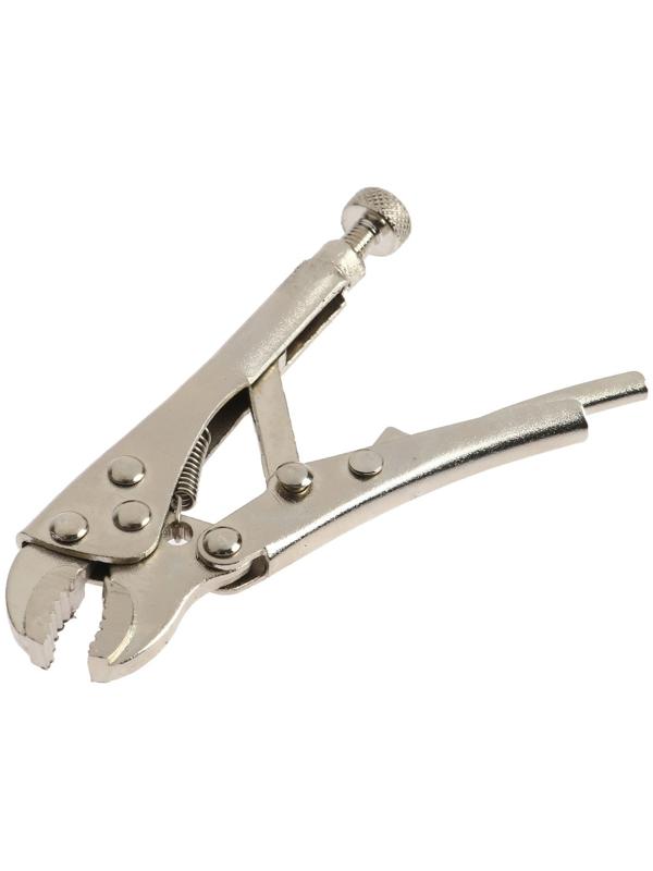 Зажим ручной ТУНДРА, полукруглый захват, с фиксатором, 105 мм