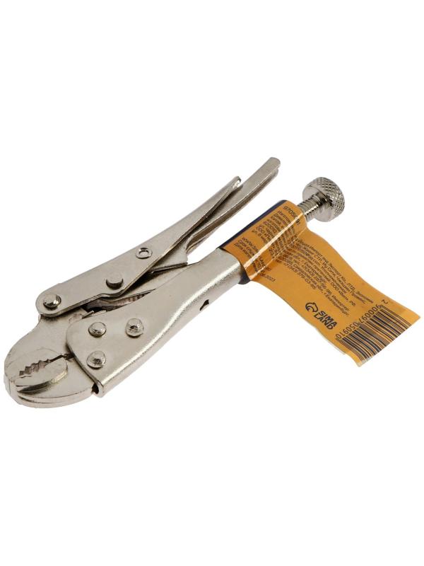 Зажим ручной ТУНДРА, полукруглый захват, с фиксатором, 105 мм