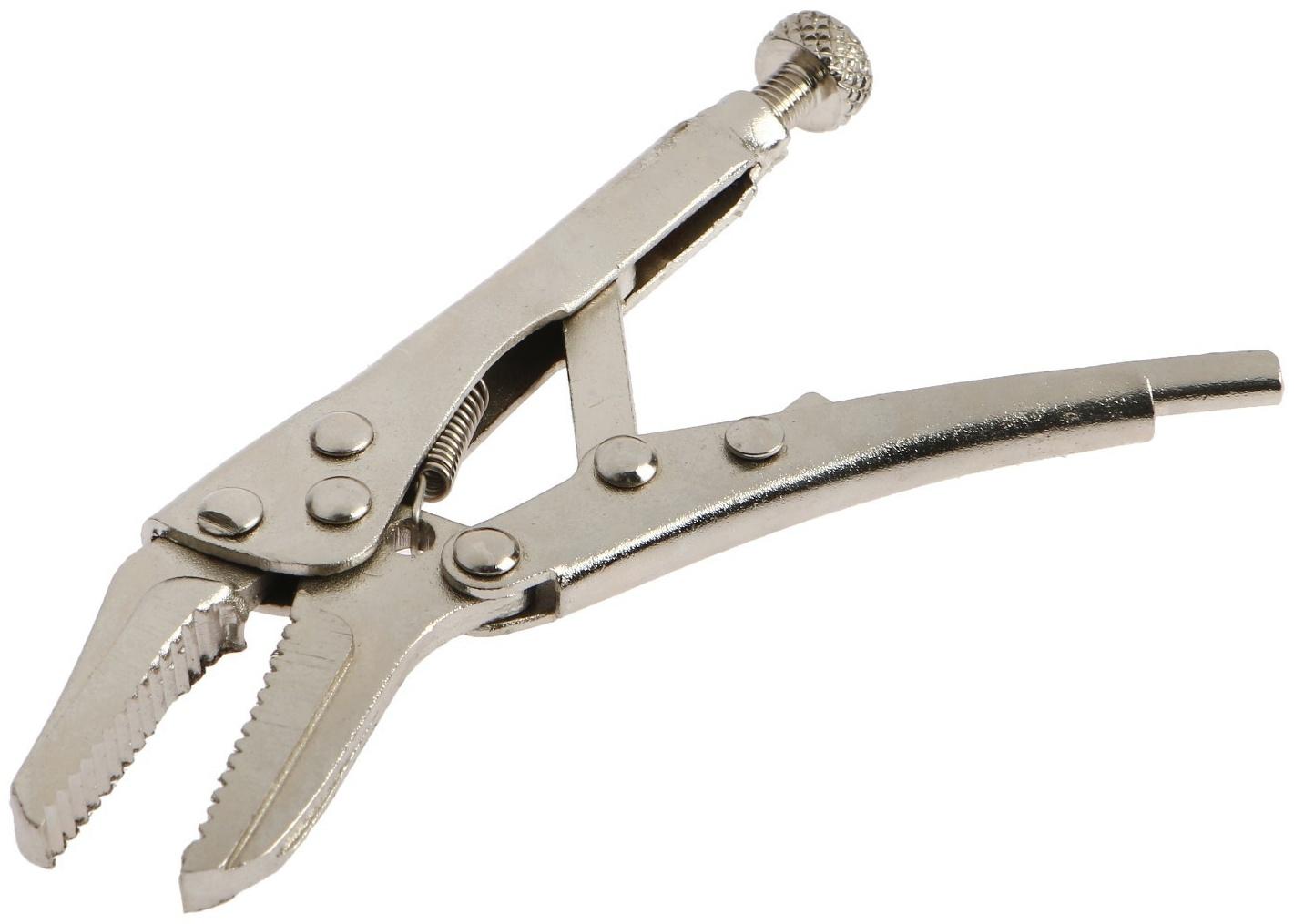 Зажим ручной ТУНДРА, удлиненный плоский захват, с фиксатором, 105 мм