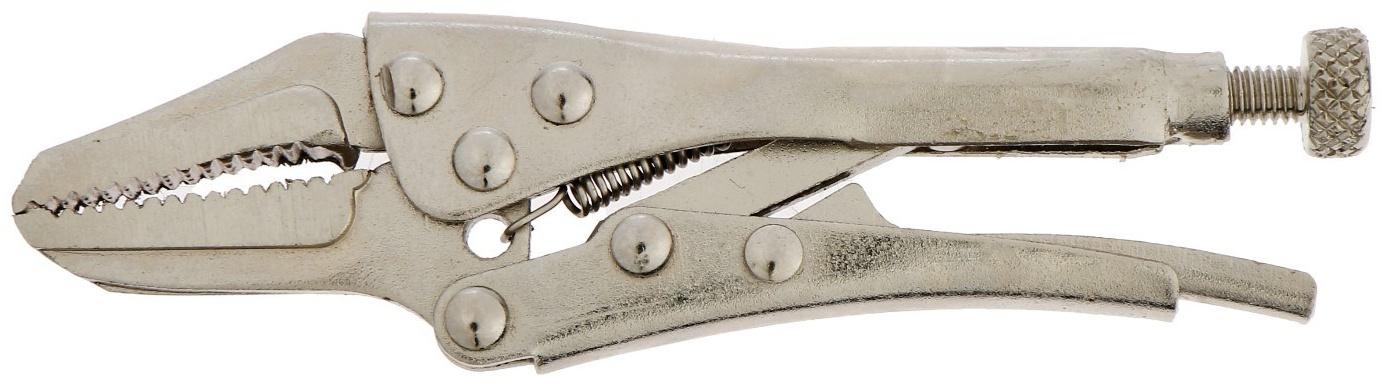 Зажим ручной ТУНДРА, удлиненный плоский захват, с фиксатором, 105 мм