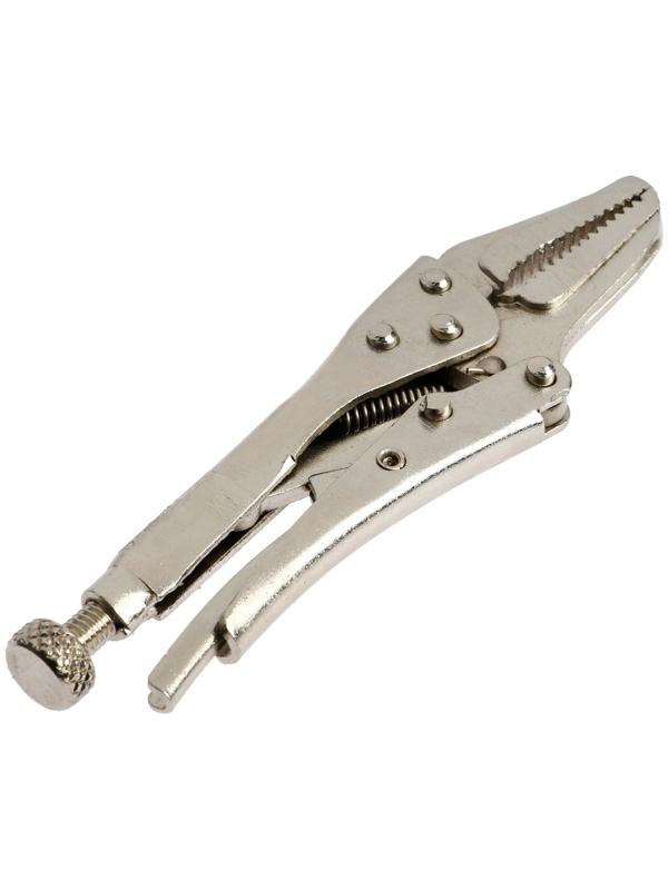 Зажим ручной ТУНДРА, удлиненный плоский захват, с фиксатором, 105 мм