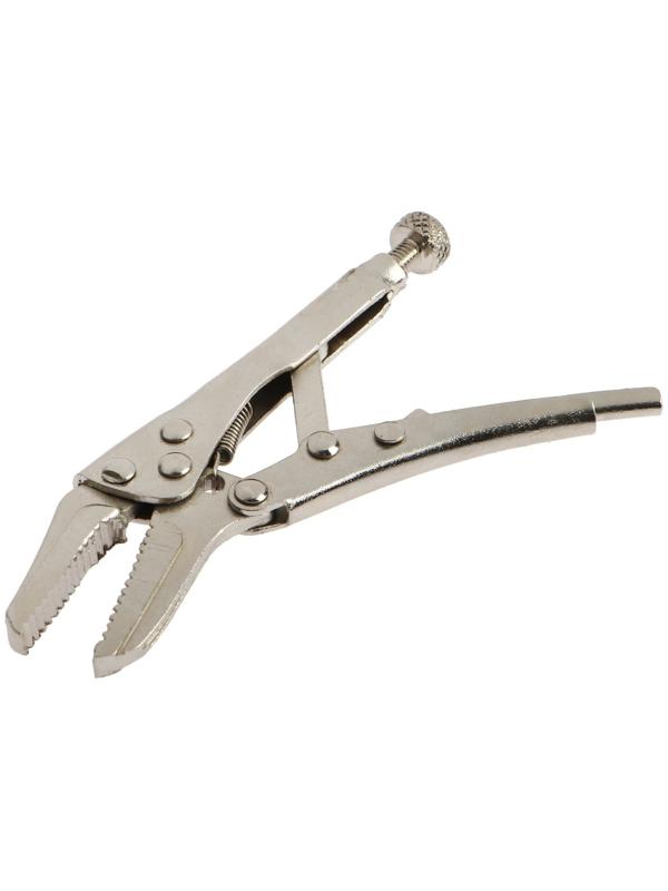 Зажим ручной ТУНДРА, удлиненный плоский захват, с фиксатором, 105 мм