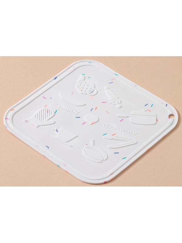 Подставка под горячее «Конфетти», 17,4×17,4 см, цвет белый