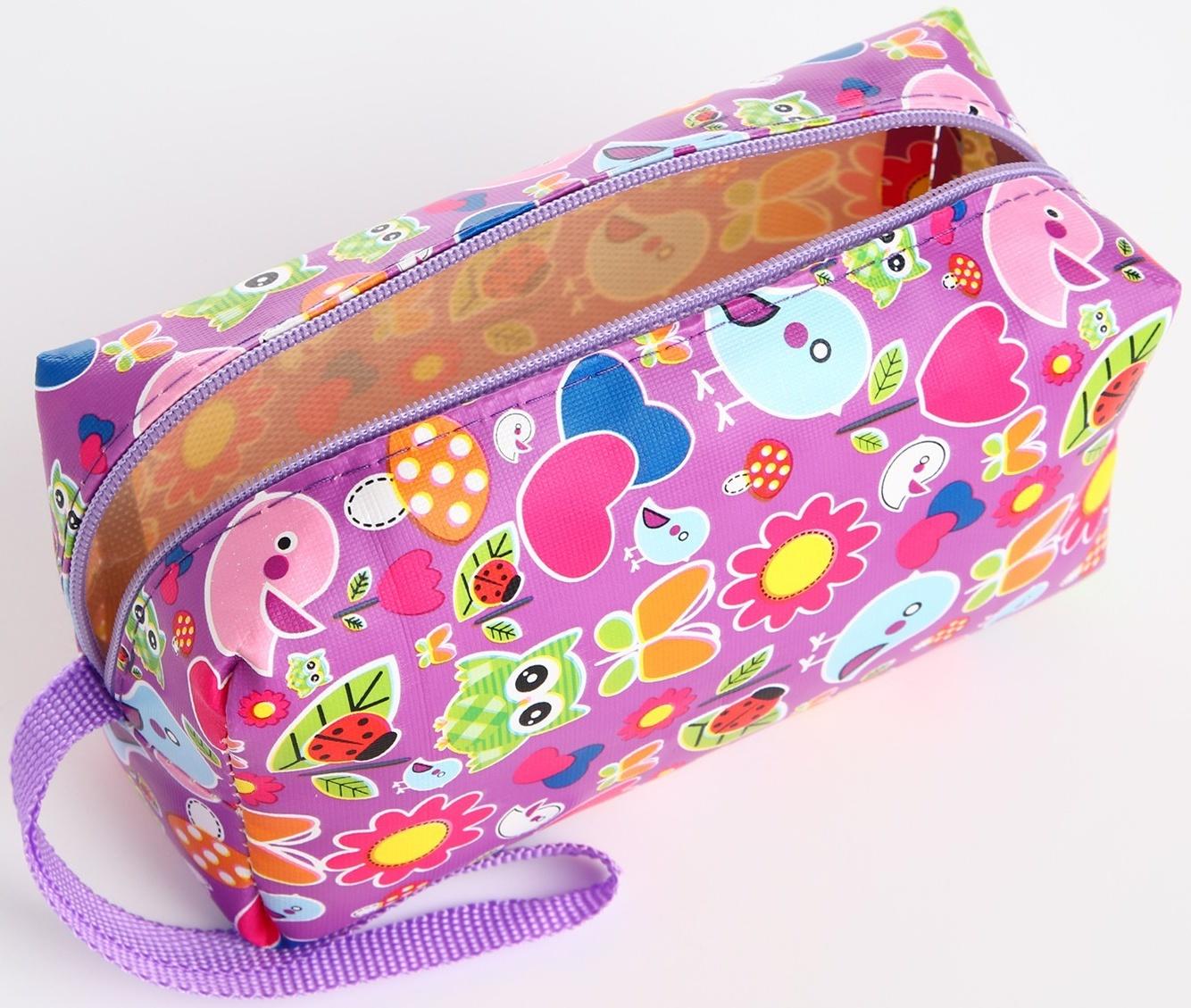 Косметичка на молнии, цвет фиолетовый
