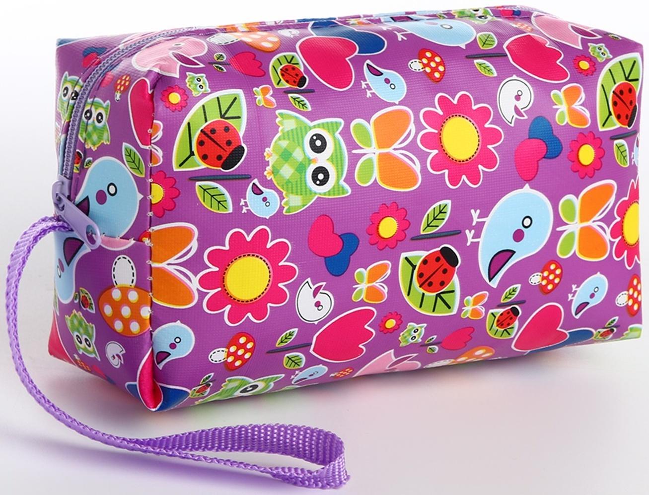 Косметичка на молнии, цвет фиолетовый