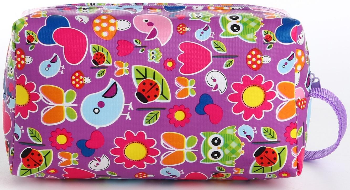 Косметичка на молнии, цвет фиолетовый