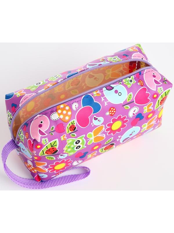 Косметичка на молнии, цвет фиолетовый