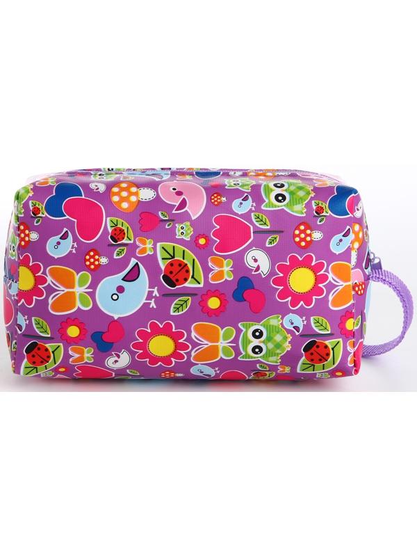 Косметичка на молнии, цвет фиолетовый