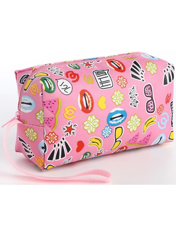 Косметичка на молнии, цвет розовый