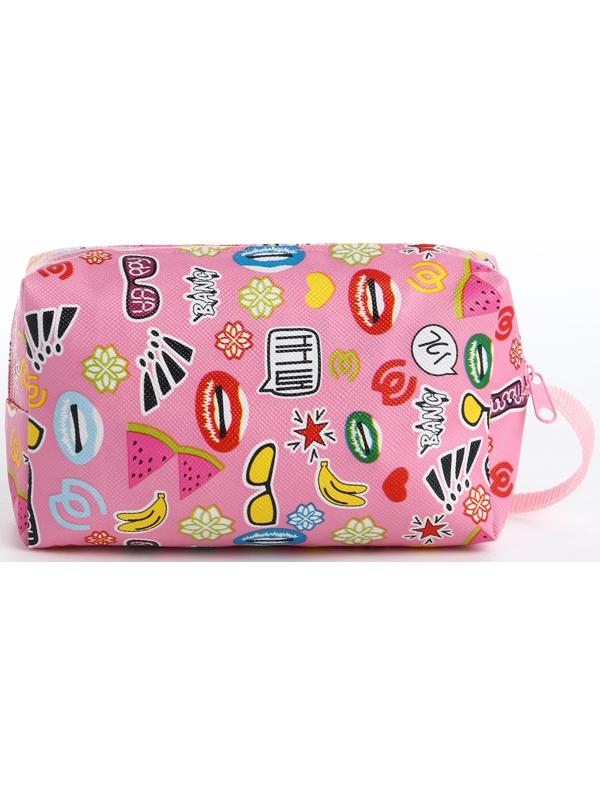 Косметичка на молнии, цвет розовый