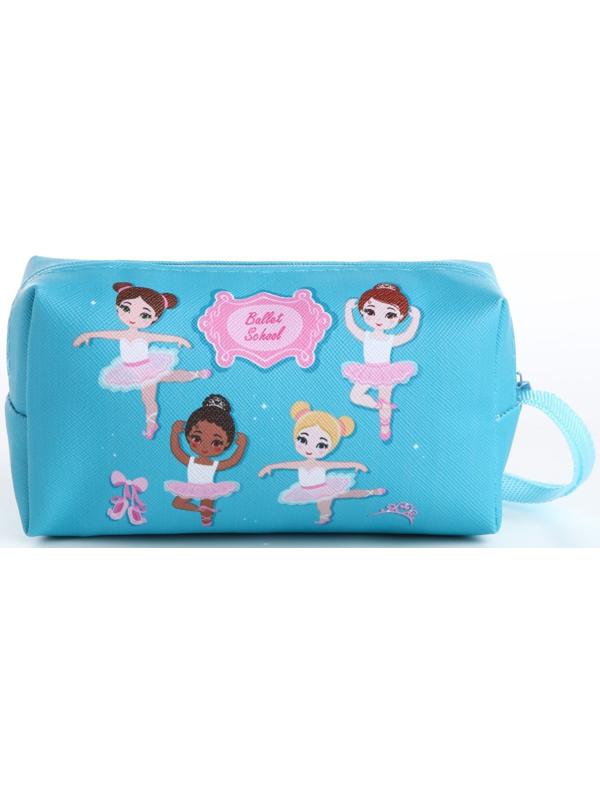 Косметичка на молнии, цвет голубой