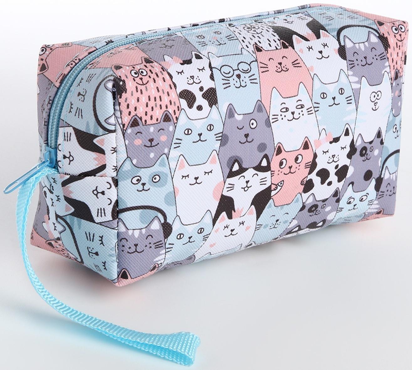 Косметичка на молнии, цвет серый