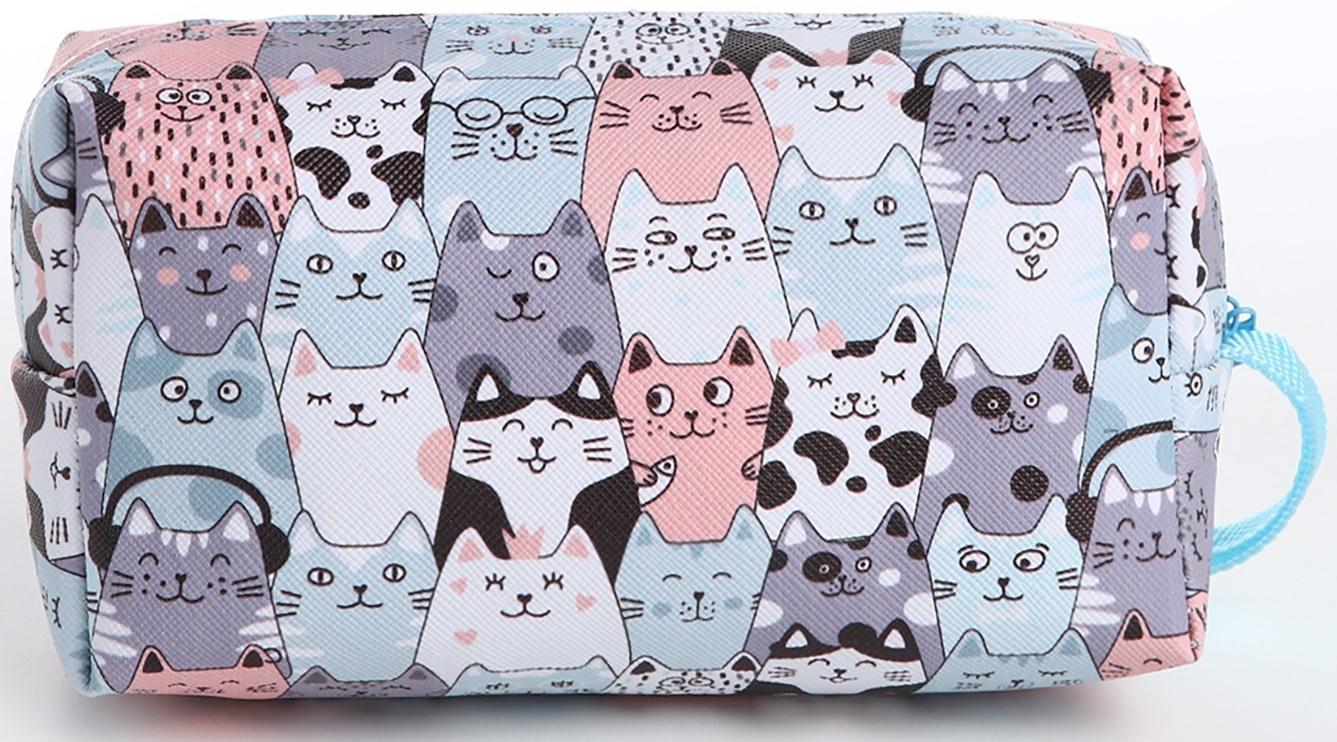 Косметичка на молнии, цвет серый