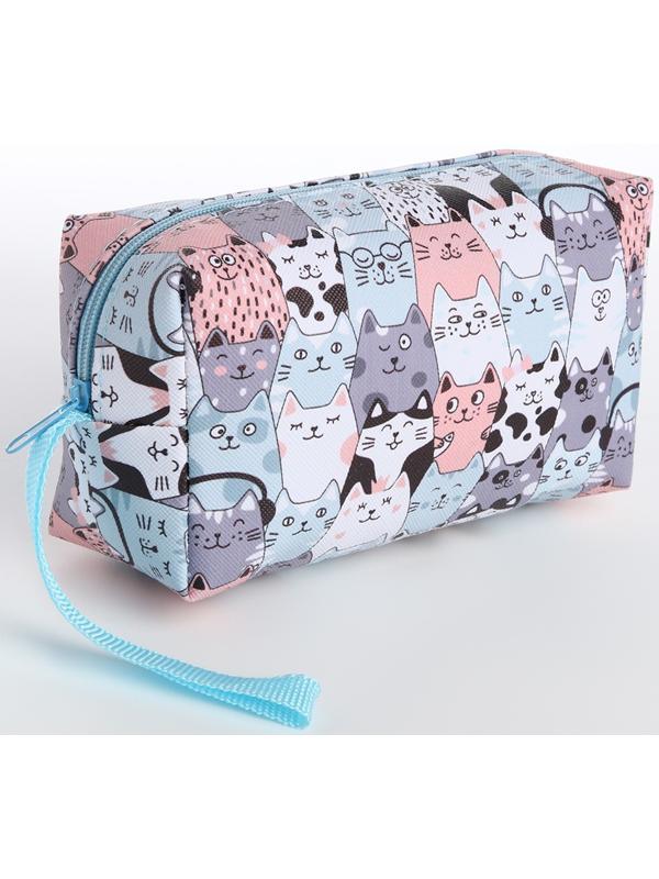 Косметичка на молнии, цвет серый