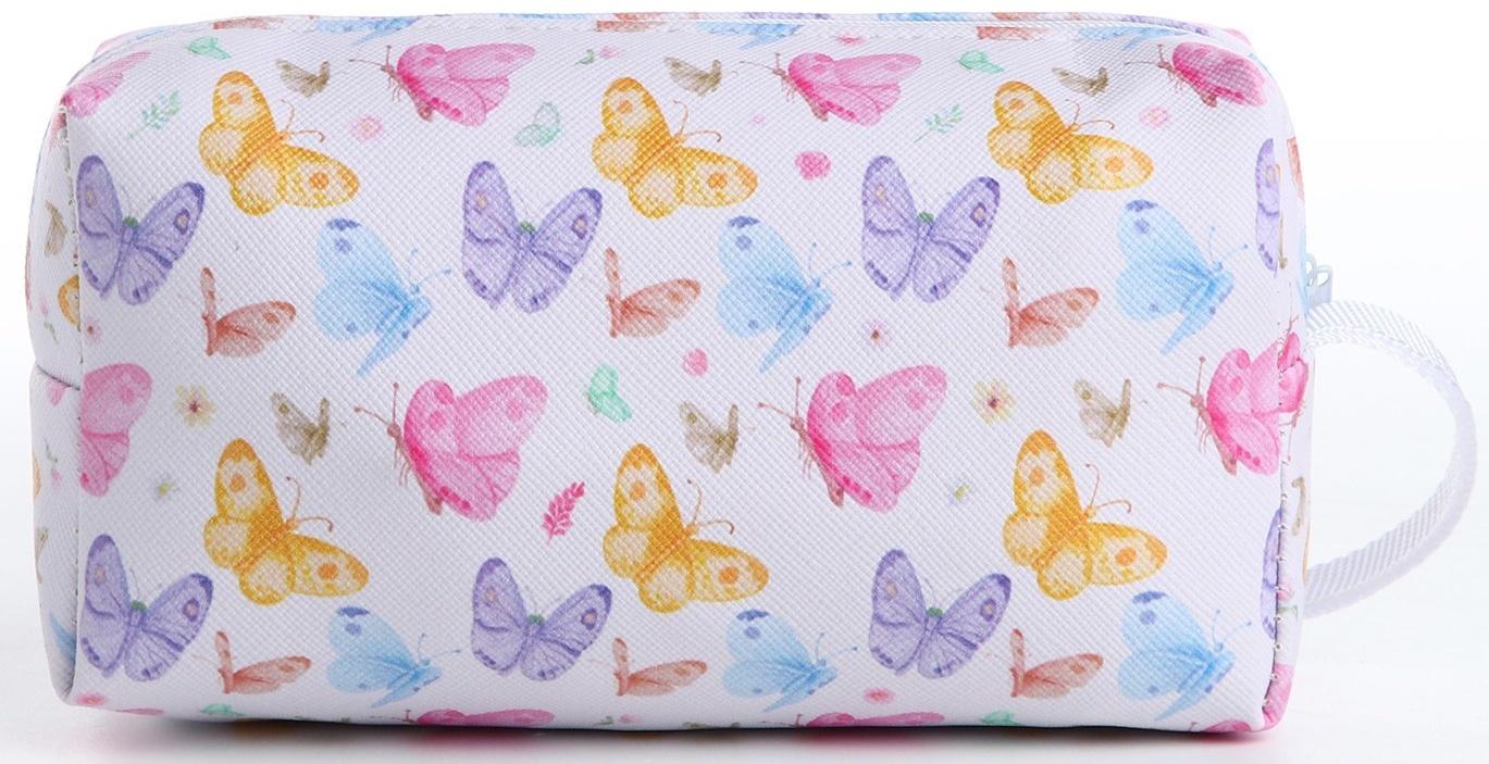 Косметичка на молнии, цвет белый/разноцветный