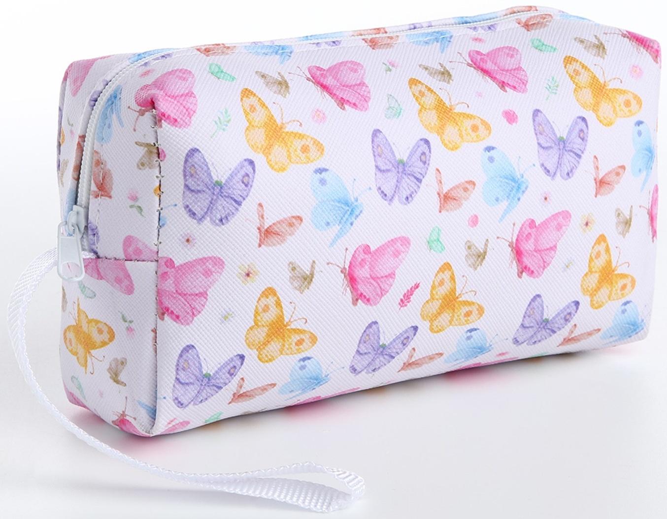 Косметичка на молнии, цвет белый/разноцветный