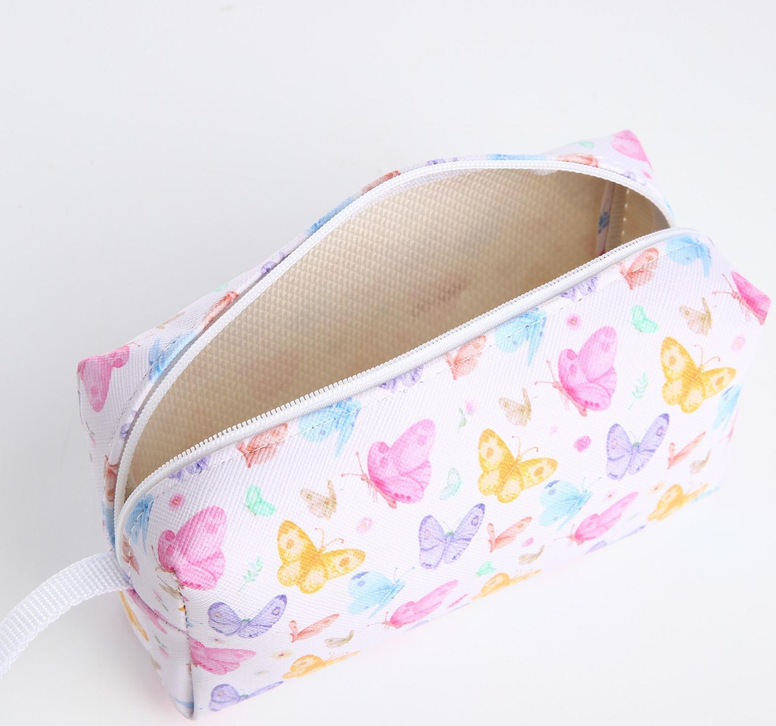 Косметичка на молнии, цвет белый/разноцветный