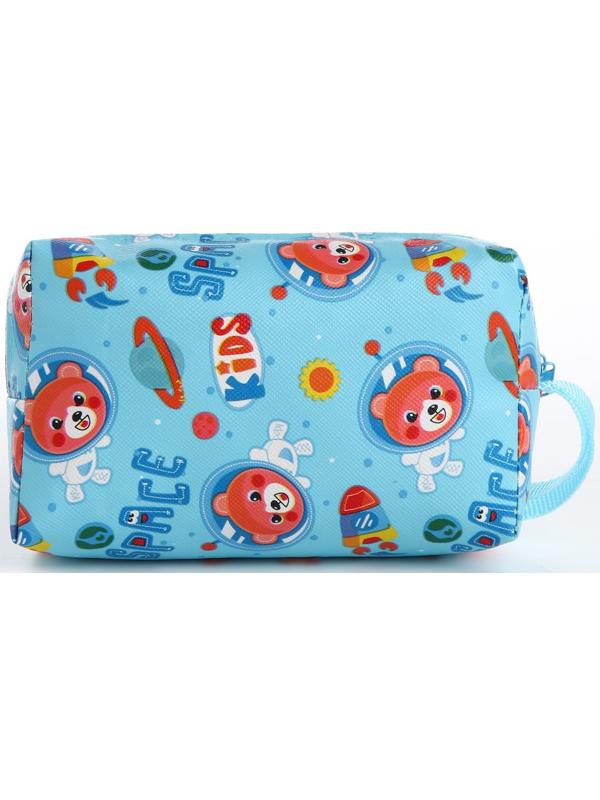 Косметичка на молнии, цвет голубой
