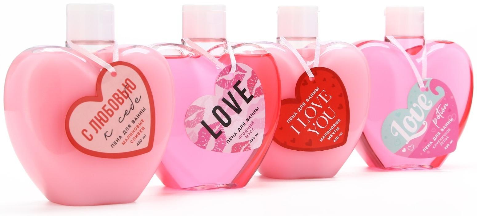 Пена для ванны «С любовью к себе», 430 мл, аромат малиновые сливки,ЧИСТОЕ СЧАСТЬЕ
