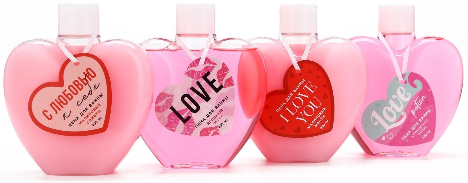 Пена для ванны «С любовью к себе», 430 мл, аромат малиновые сливки,ЧИСТОЕ СЧАСТЬЕ