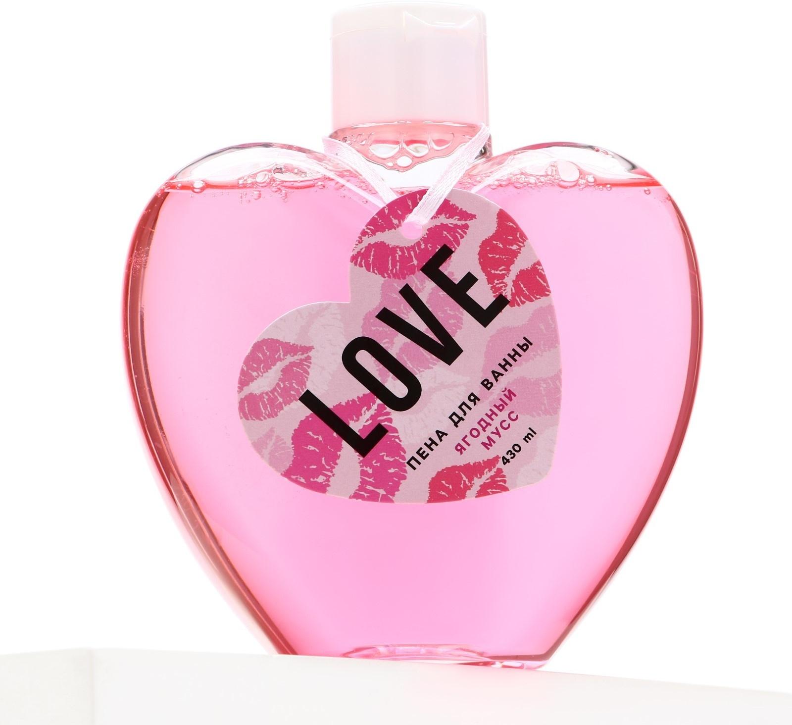 Пена для ванны « Love, 430 мл», аромат ягодный мусс, ЧИСТОЕ СЧАСТЬЕ
