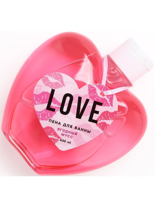 Пена для ванны « Love, 430 мл», аромат ягодный мусс, ЧИСТОЕ СЧАСТЬЕ