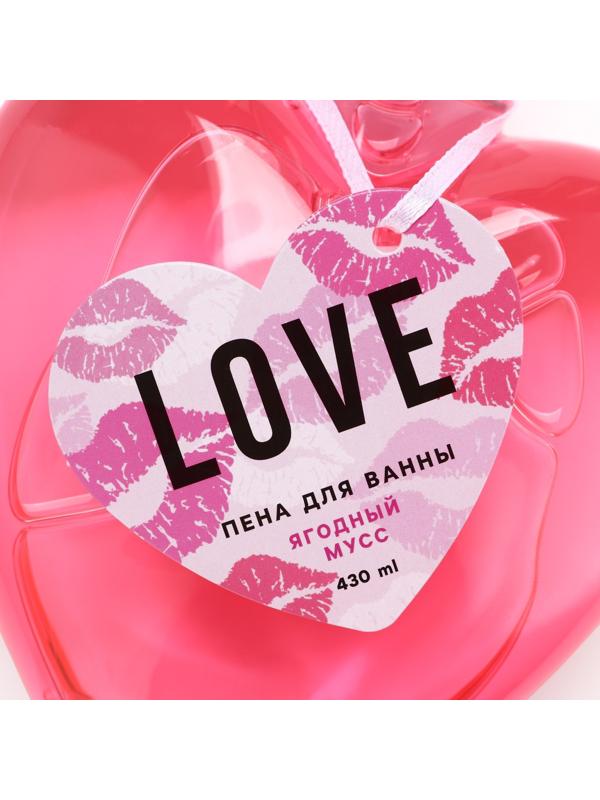Пена для ванны « Love, 430 мл», аромат ягодный мусс, ЧИСТОЕ СЧАСТЬЕ