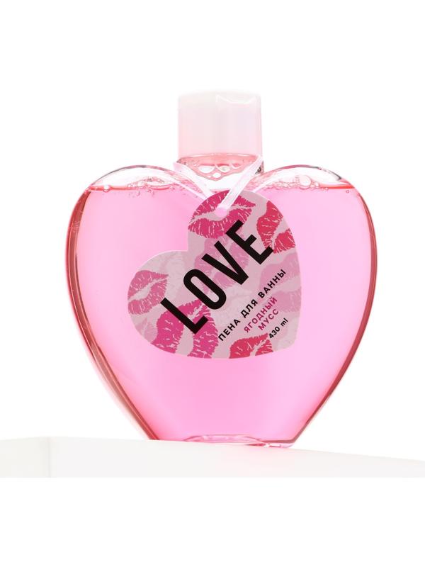 Пена для ванны « Love, 430 мл», аромат ягодный мусс, ЧИСТОЕ СЧАСТЬЕ