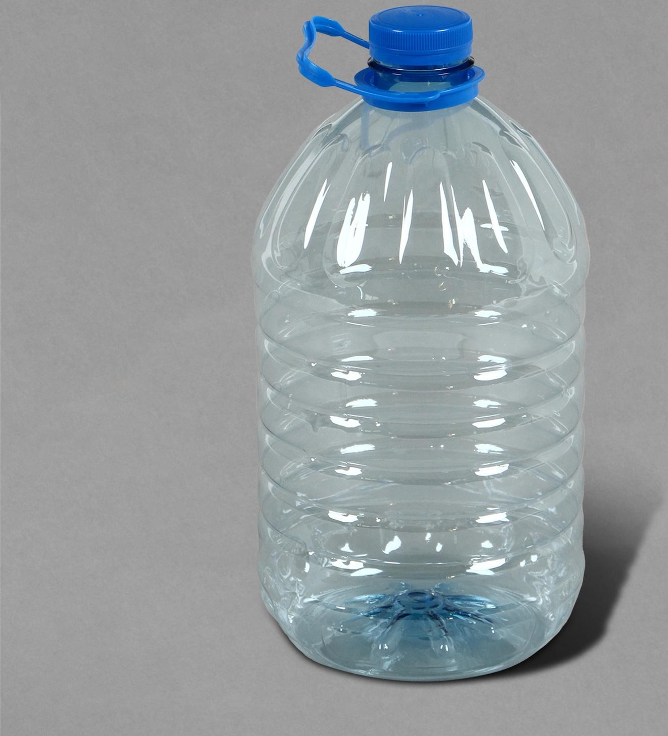 Бутыль, ПЭТ, 5 л, одноразовая, с ручкой