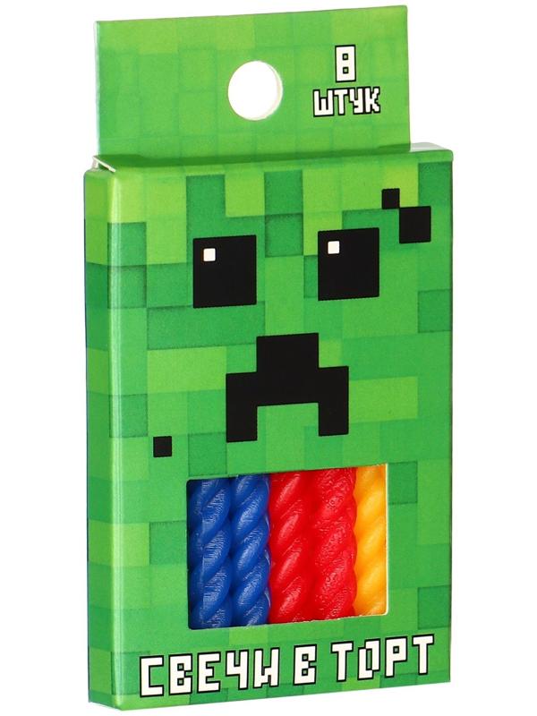 Набор витых свечей в торт 8 шт 