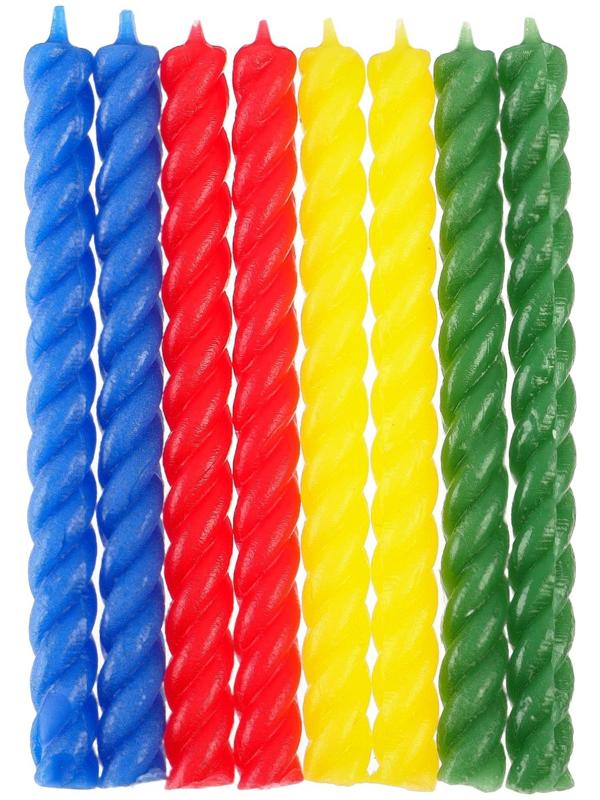 Набор витых свечей в торт 8 шт 