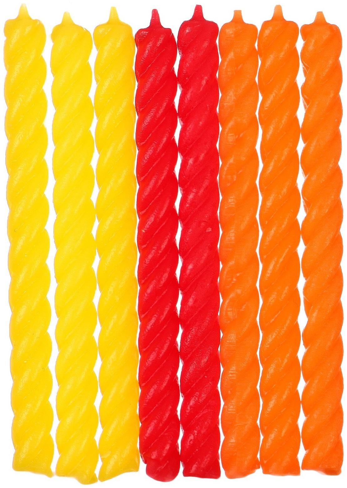 Набор витых свеч в торт 8 шт 