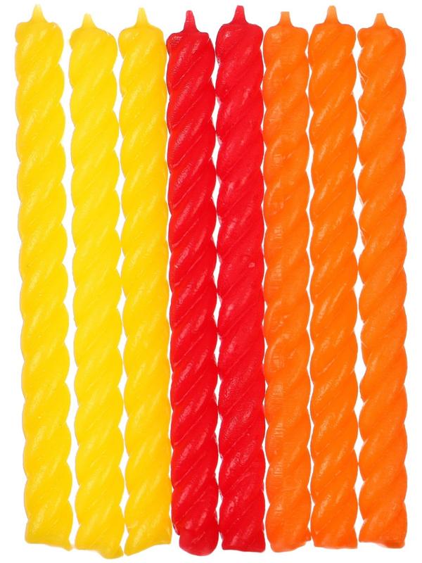 Набор витых свеч в торт 8 шт 